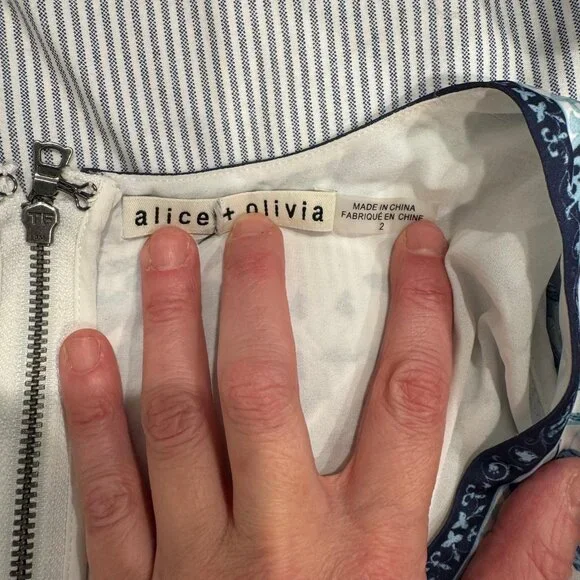 Alice + Olivia Sion Sunburst Maxi Dress Blue - Picture 9 of 15